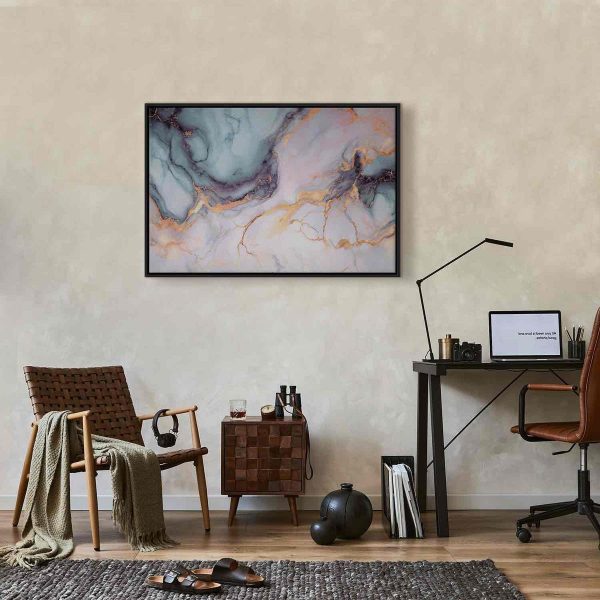 Tableau - Pastel stones - pink and blue structures on a marble base