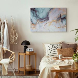 Tableau - Pastel stones - pink and blue structures on a marble base