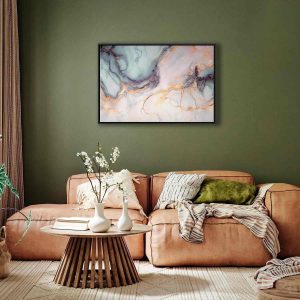 Tableau - Pastel stones - pink and blue structures on a marble base