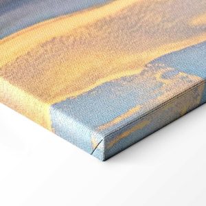 Tableau - Pink and blue marble - abstract watercolour with gold accents