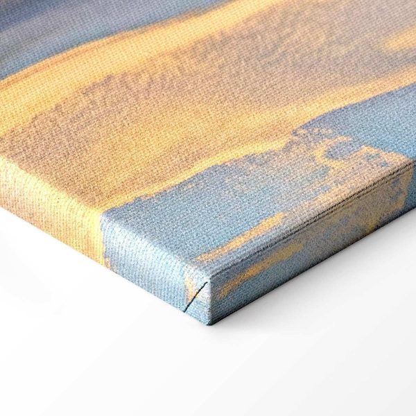 Tableau - Pink and blue marble - abstract watercolour with gold accents