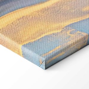 Tableau - Pink and blue marble - abstract watercolour with gold accents