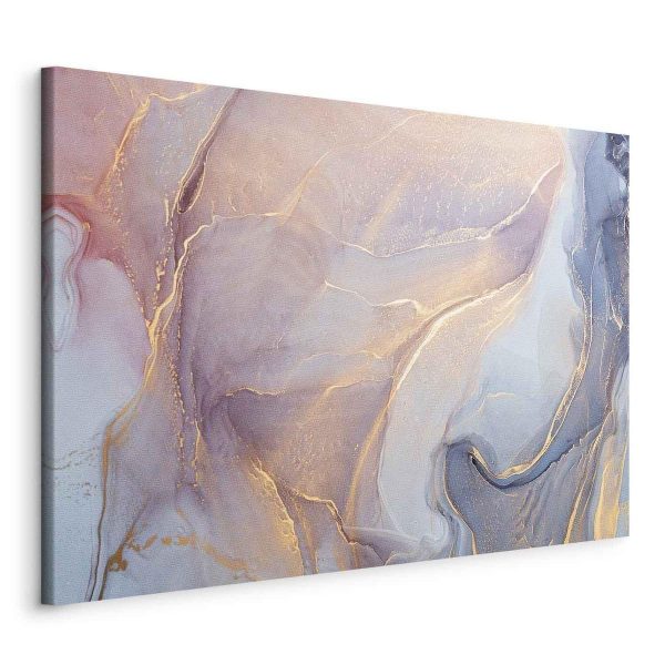 Tableau - Pink and blue marble - abstract watercolour with gold accents Tableau - Pink and blue marble - abstract watercolour with gold accents