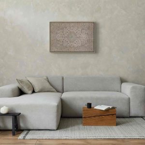 Tableau - Sand carpet - worn Persian carpet with rich decorative motifs