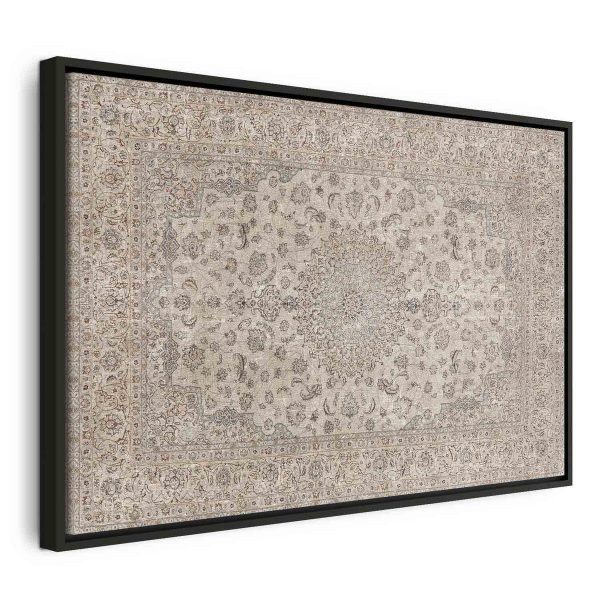Tableau - Sand carpet - worn Persian carpet with rich decorative motifs