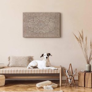 Tableau - Sand carpet - worn Persian carpet with rich decorative motifs