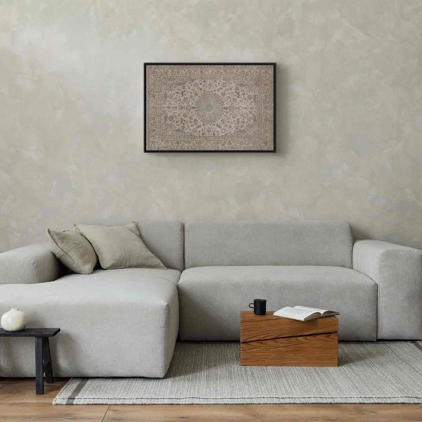 Tableau - Sand carpet - worn Persian carpet with rich decorative motifs