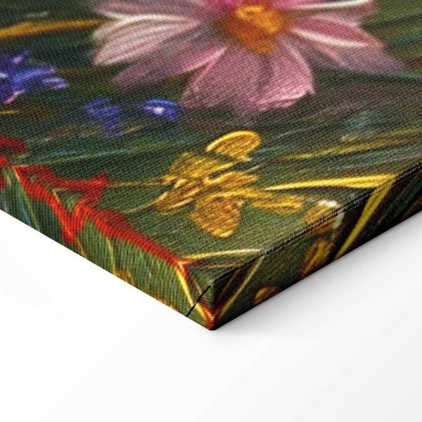 Tableau - Seascape – wildflowers and a view of the rough sea