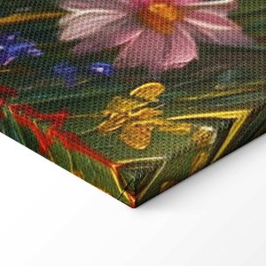 Tableau - Seascape – wildflowers and a view of the rough sea