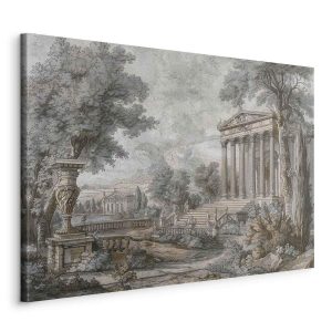 Tableau - Temple on a hill - Greek architecture in subdued colours