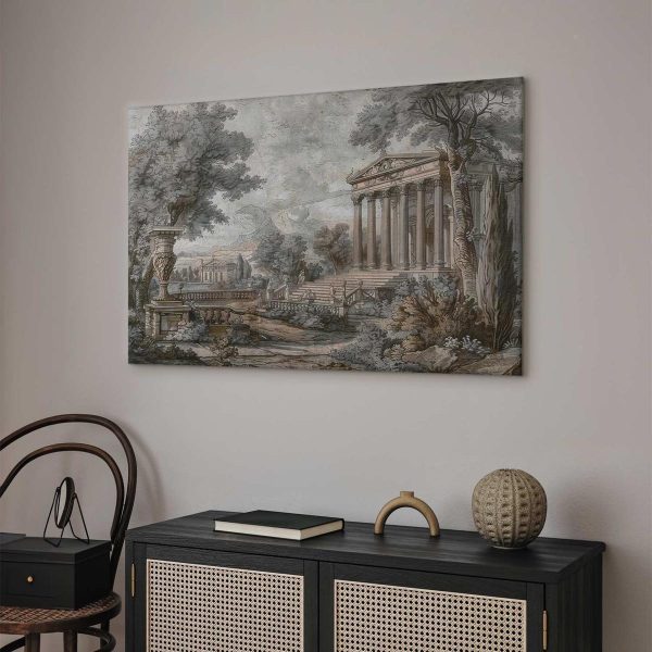 Tableau - Temple on a hill - Greek architecture in subdued colours