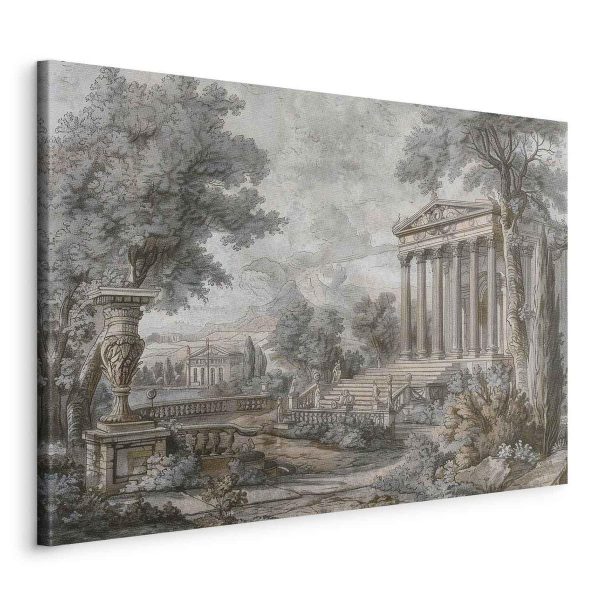 Tableau - Temple on a hill - Greek architecture in subdued colours Tableau - Temple on a hill - Greek architecture in subdued colours