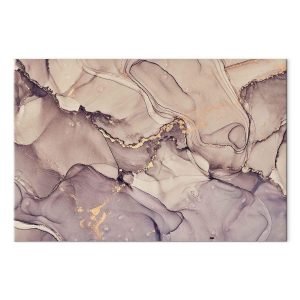 Tableau - Watercolour abstraction - powder pink marble with gold accents