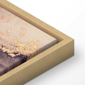 Tableau - Watercolour abstraction - powder pink marble with gold accents