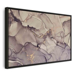 Tableau - Watercolour abstraction - powder pink marble with gold accents