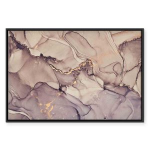 Tableau - Watercolour abstraction - powder pink marble with gold accents