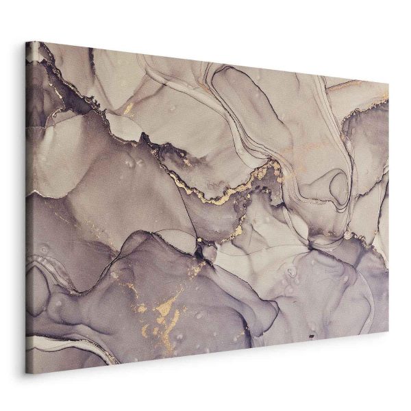 Tableau - Watercolour abstraction - powder pink marble with gold accents Tableau - Watercolour abstraction - powder pink marble with gold accents