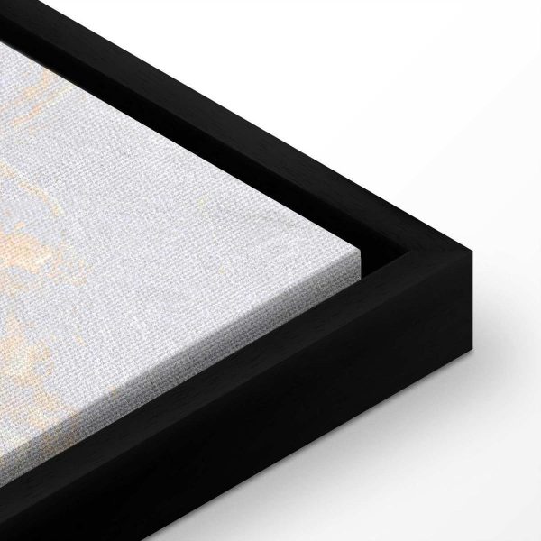 Tableau - White stone – elegant marble with golden reflections