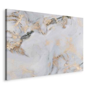 Tableau - White stone – elegant marble with golden reflections