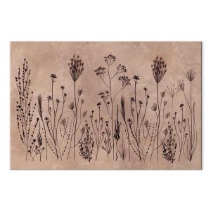 Tableau - Wildflowers – black plants on lime-wash background