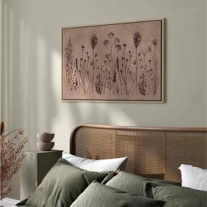 Tableau - Wildflowers – black plants on lime-wash background