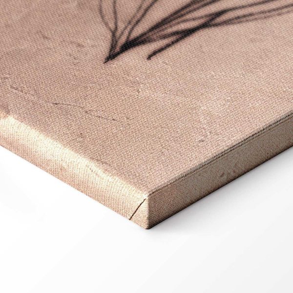 Tableau - Wildflowers – black plants on lime-wash background