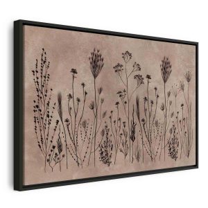 Tableau - Wildflowers – black plants on lime-wash background