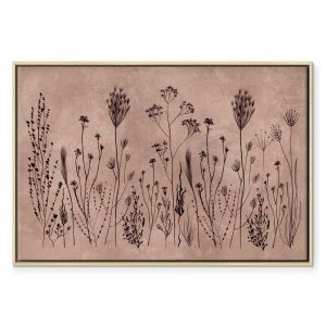 Tableau - Wildflowers – black plants on lime-wash background