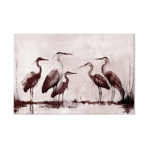 Tableau XXL - Herons painted with ink