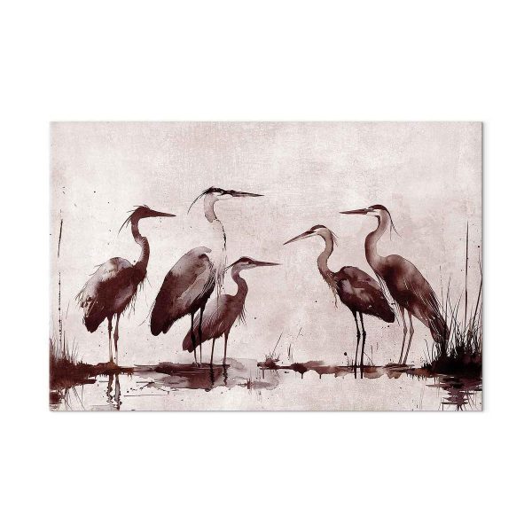 Tableau XXL - Herons painted with ink