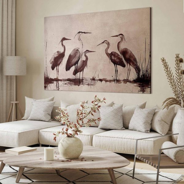 Tableau XXL - Herons painted with ink