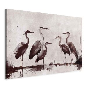 Tableau XXL - Herons painted with ink
