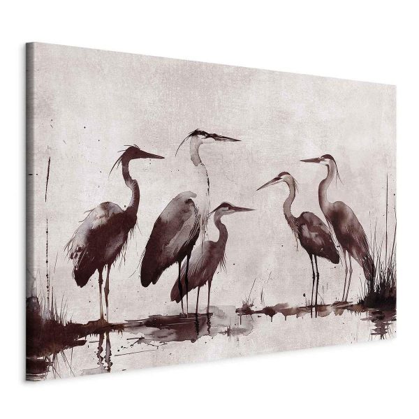 Tableau XXL - Herons painted with ink
