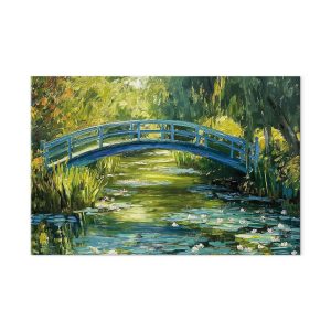 Tableau XXL - Impressionist bridge - painting of a bridge against a picturesque background