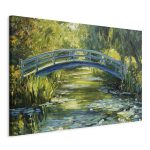 Tableau XXL - Impressionist bridge - painting of a bridge against a picturesque background