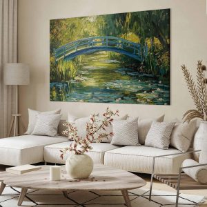 Tableau XXL - Impressionist bridge - painting of a bridge against a picturesque background