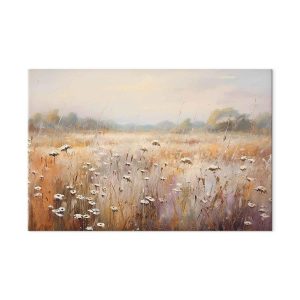Tableau XXL - Impressionist meadow – field landscape in a pastel colour palette