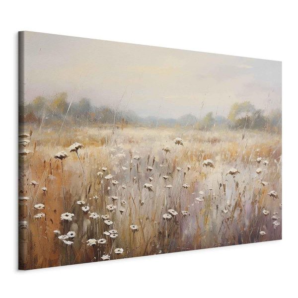 Tableau XXL - Impressionist meadow – field landscape in a pastel colour palette Tableau XXL - Impressionist meadow – field landscape in a pastel colour palette