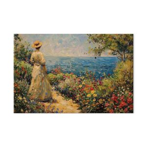 Tableau XXL - Nostalgic impression - a pensive woman contemplating