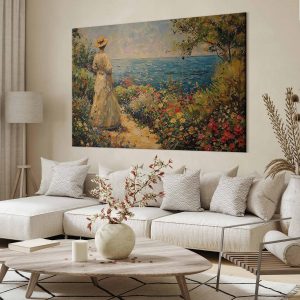 Tableau XXL - Nostalgic impression - a pensive woman contemplating