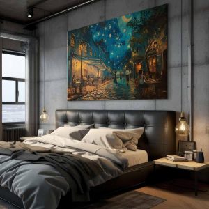 Tableau XXL - Paris street - painting inspired by the style of Vincent van Gogh