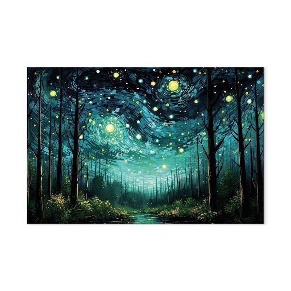 Tableau XXL - Starry night - a modern version of Van Gogh's night sky