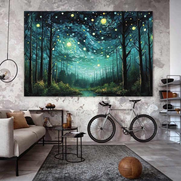 Tableau XXL - Starry night - a modern version of Van Gogh's night sky