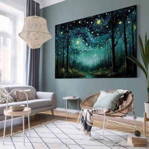 Tableau XXL - Starry night - a modern version of Van Gogh's night sky