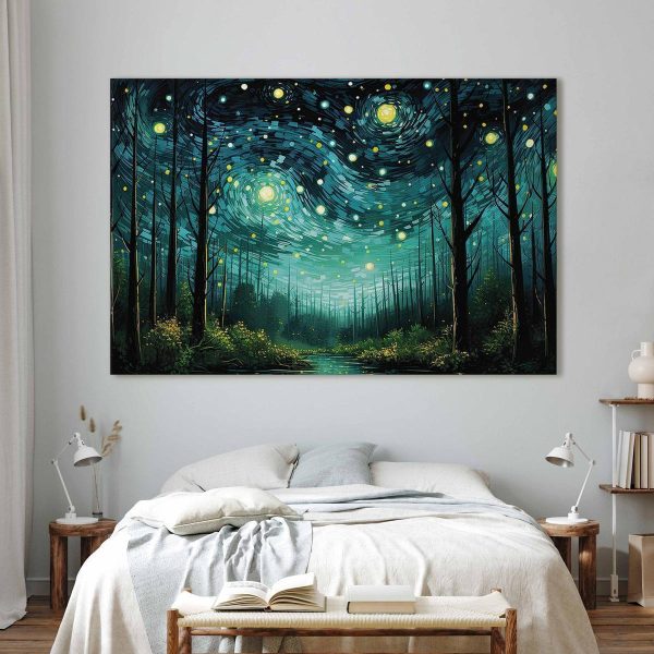 Tableau XXL - Starry night - a modern version of Van Gogh's night sky
