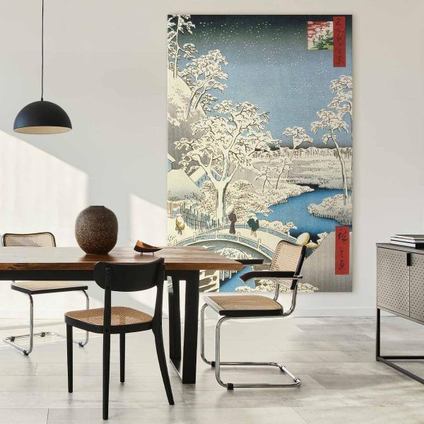 Tableau XXL - Utagawa Hiroshige – Drum bridge and Setting Sun Hill at Meguro