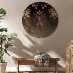 Tableau rond - Baroque Ornaments in Patinated Gold and Browns: Retro Motif