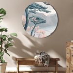 Tableau rond - Blue coast in delicate colours