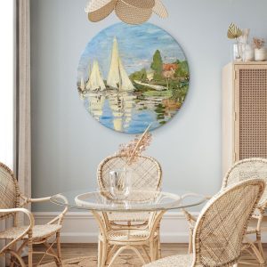 Tableau rond - Claude Monet – Regattas at Argenteuil