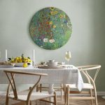 Tableau rond - Gustav Klimt – Farm garden with sunflowers